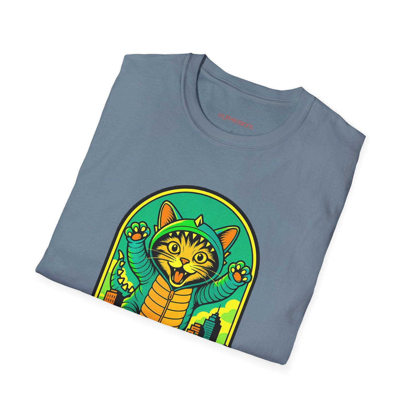 Cat Monster Austin Skyline Graphic T-Shirt