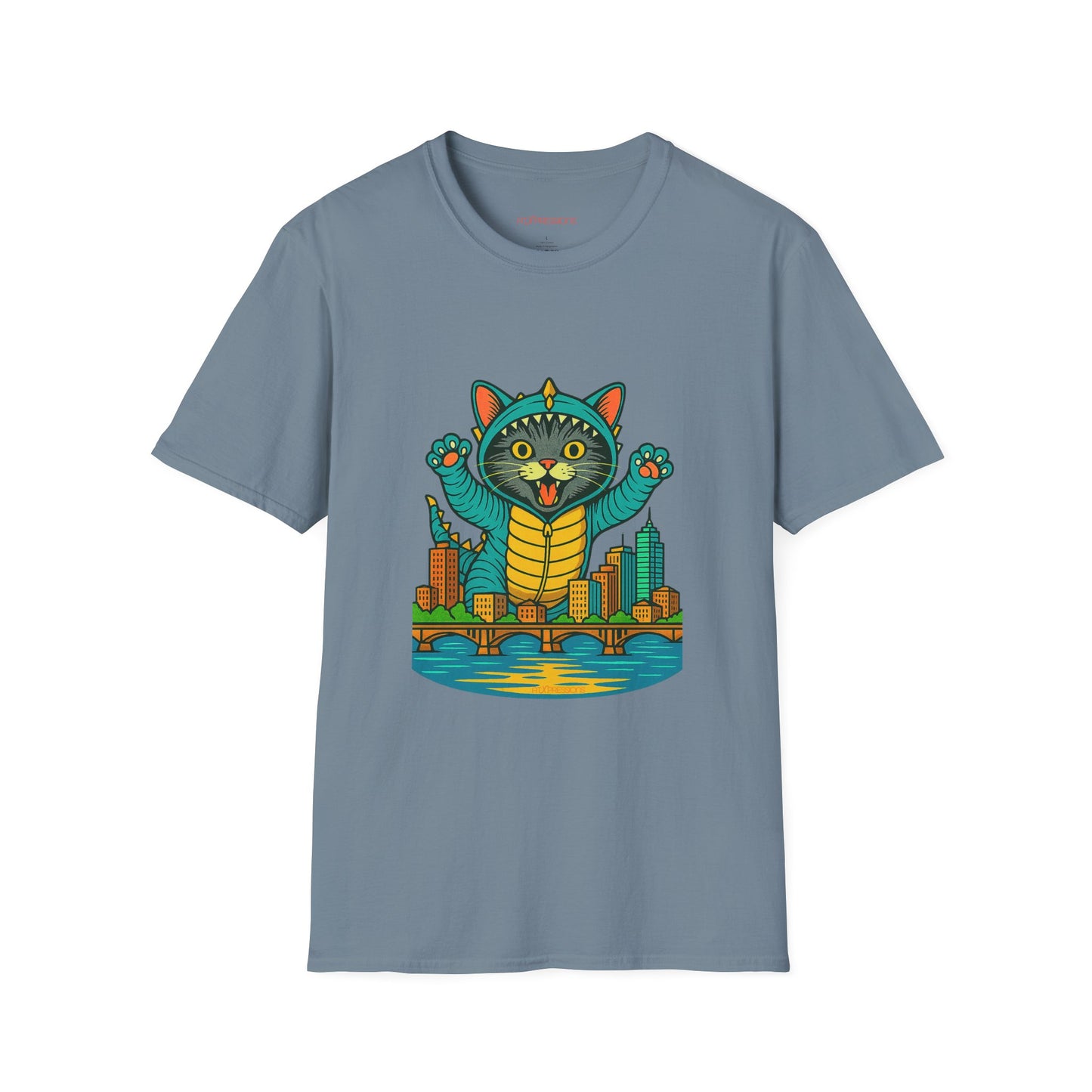 Cat Monster Austin Skyline Graphic T-Shirt