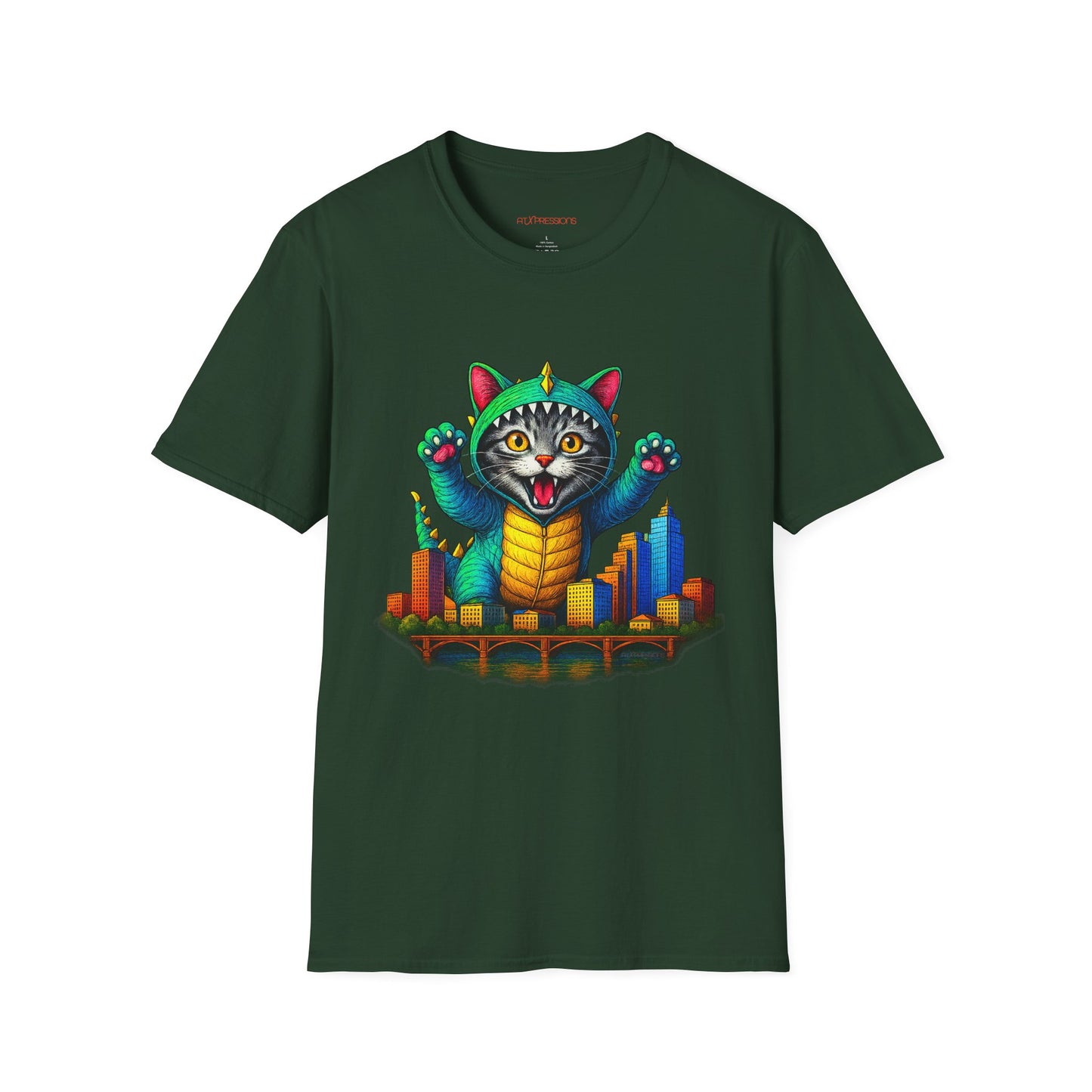 Cat Austin Cityscape T-shirt