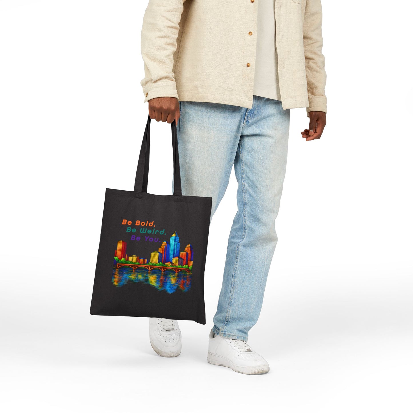 Be Bold. Be Weird. Be You. Austin Skyline Cotton Canvas Tote | ATXpressions