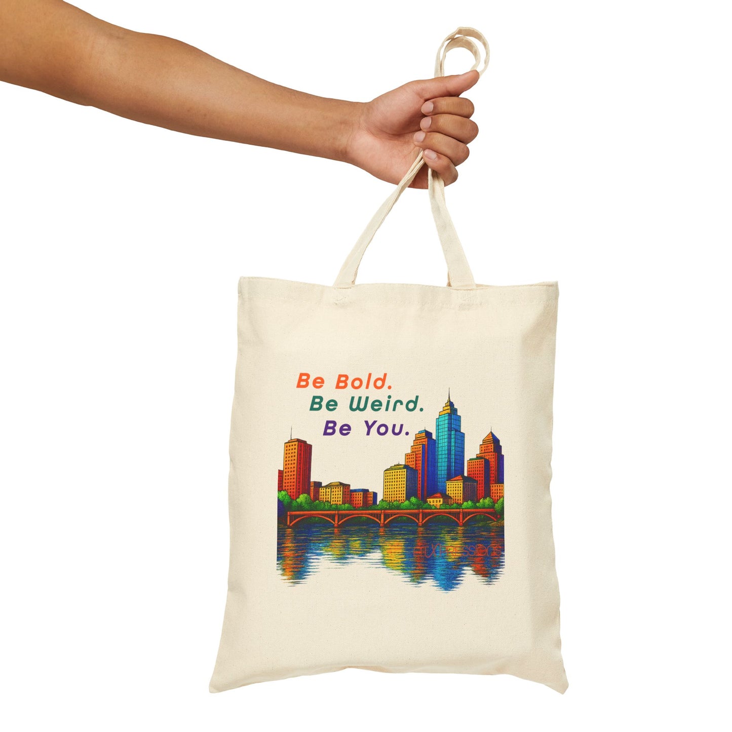Be Bold. Be Weird. Be You. Austin Skyline Cotton Canvas Tote | ATXpressions