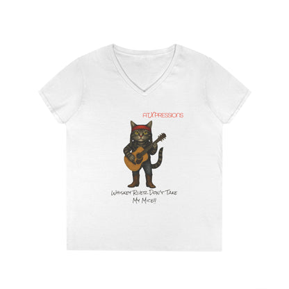Whiskey River Cat V-Neck Tee | ATXpressions