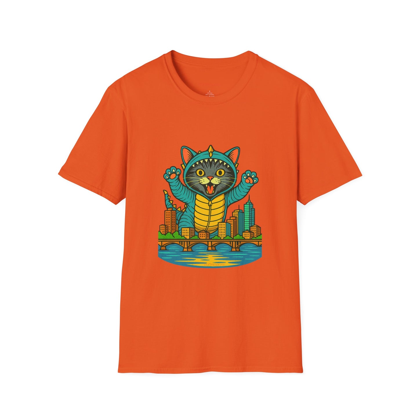 Cat Monster Austin Skyline Graphic T-Shirt