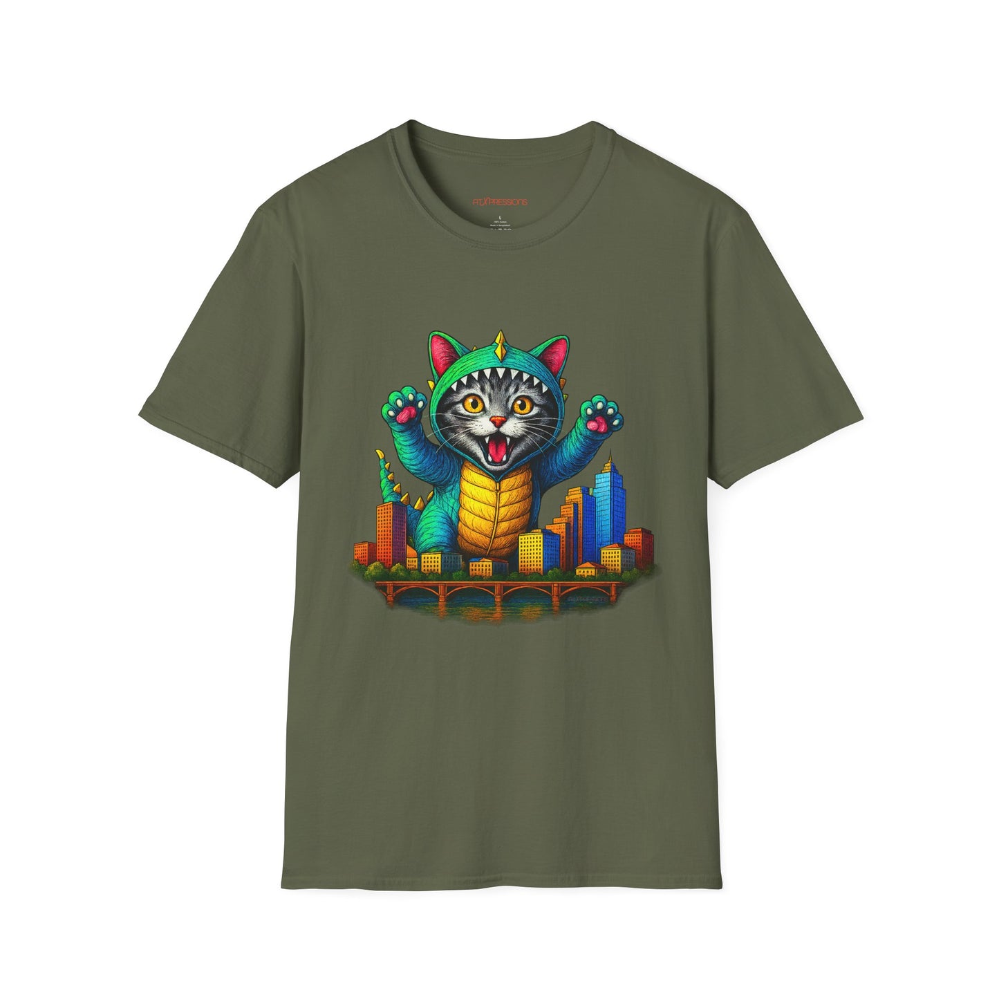 Cat Austin Cityscape T-shirt