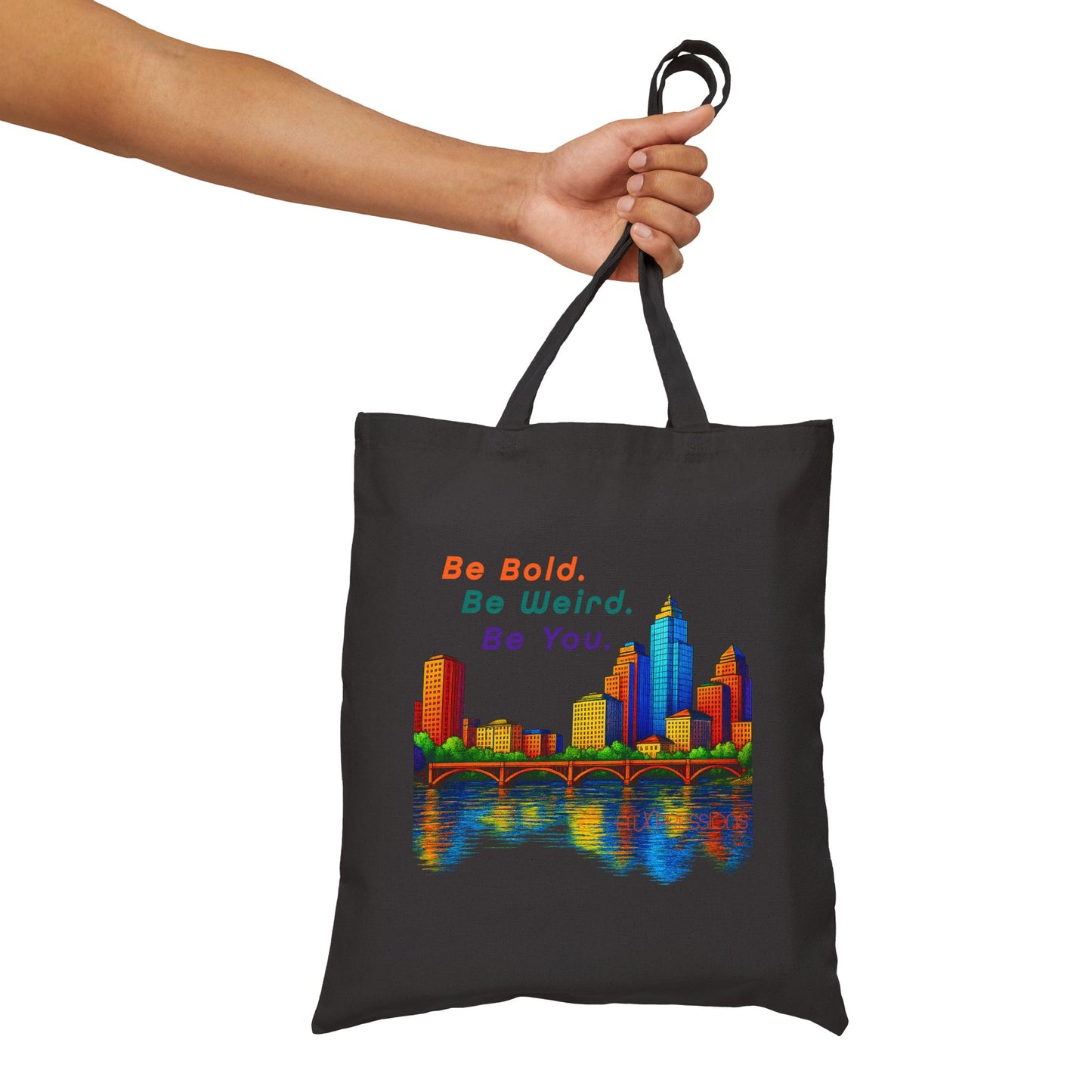 Be Bold. Be Weird. Be You. Austin Skyline Cotton Canvas Tote | ATXpressions