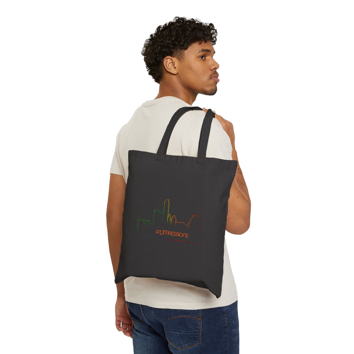 Austin City Skyline Design, Cotton Canvas Tote Bag