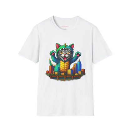 Bold Cat Over Austin Cityscape Unisex Tee | ATXpressions