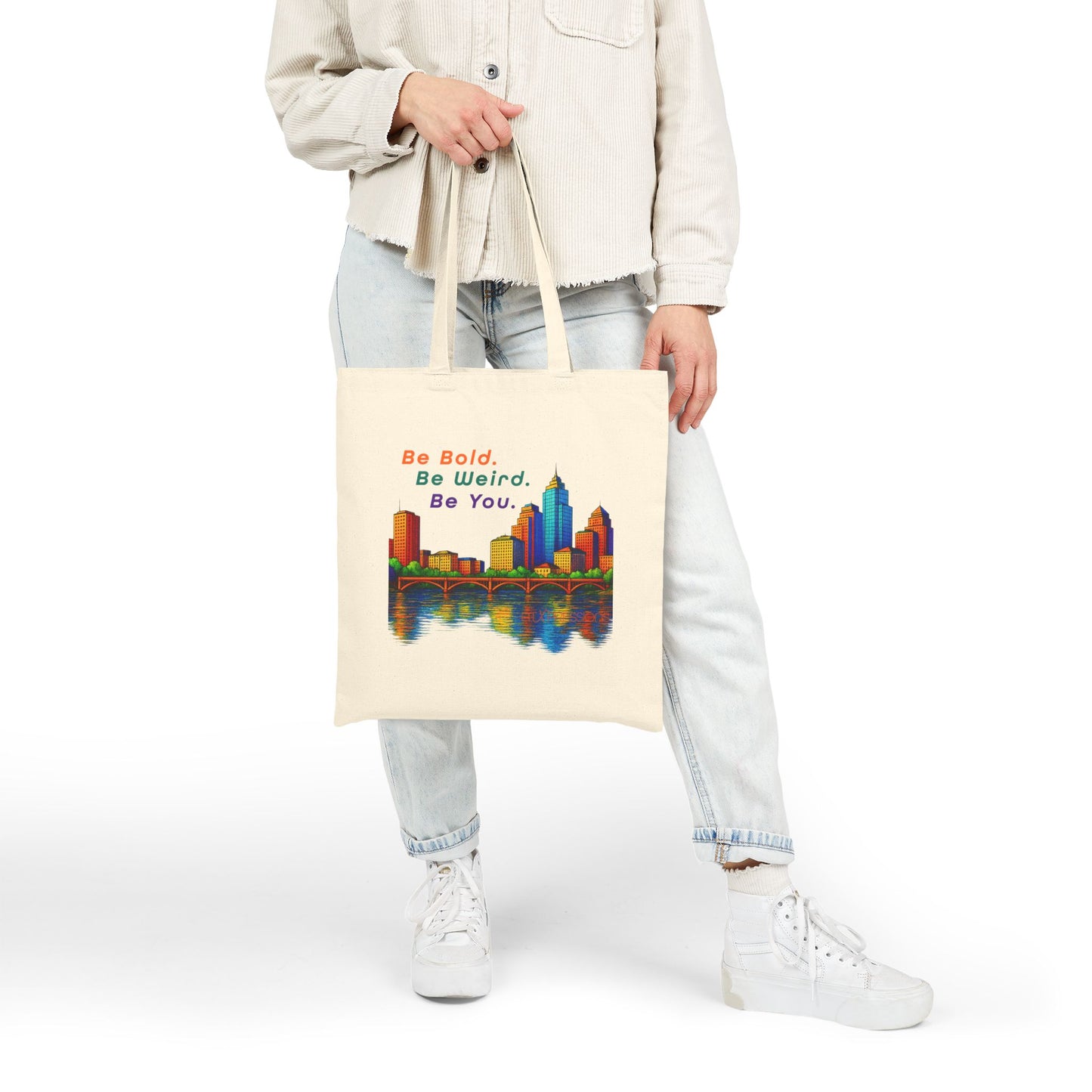 Be Bold. Be Weird. Be You. Austin Skyline Cotton Canvas Tote | ATXpressions
